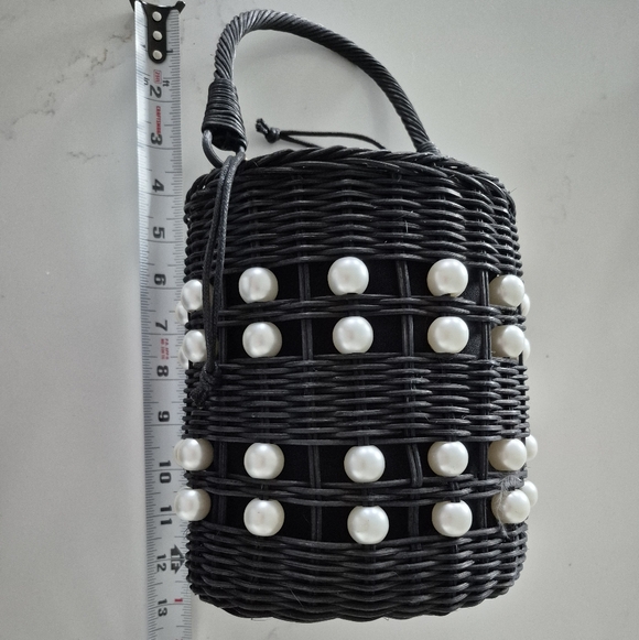 New Kate Spade X Target Basket Bucket Bag Pearl Embellished Black - Picture 5 of 5